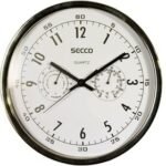 Silver Wall Clock 300mm Black Dials - Image 3