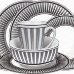 Dinner Set 16 Pce Melamine Set - Stripe Design - Image 3