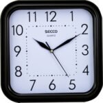 Secco Square Wall Clock Black  250mm - Image 3