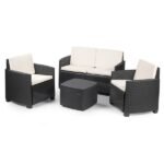 Etna 4 Pcs Rattan Sofa Set W/cush Anth - Image 3