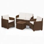 Etna 4 Pcs Rattan Sofa Set W/cush Moka - Image 3