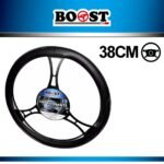 Streering Wheel Cover Fantasy Rug Black 38cm - Boost - Image 2