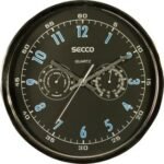 Black Wall Clock With 3 Displays 300mm - Image 3