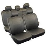 Seat Covers Leather Look Set Suitable For Split Black