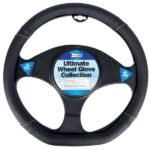 Flat Bottom Steering Wheel Cover Black 37-39cm