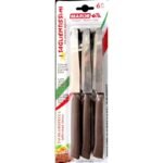Knife Plastic Handle 6pcs Blister Brown