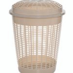 Laundry Basket With Lid, Round, 60l