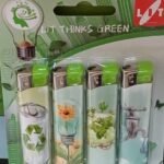 Pocket Gas Lighter Pack Of 4  Blaze Green( Sold By 1 Or By Box Of 28)