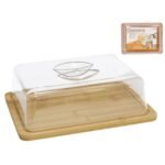 Cheese Bowl With Lid Bamboo + Plastic-24cmx18cm
