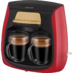 Sencor Red Coffee Maker .3l Including 2 Double Wall Glass Mugs- 500w
