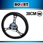 Streering Wheel Cover Black 38cm With Chrome - Boost