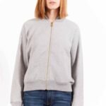 GANT SWEATSHIRT WITH ZIP WOMAN GRAY